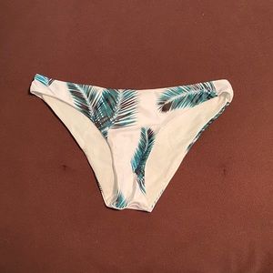 Shein White and Green Palm Tree Bikini Bittoms
